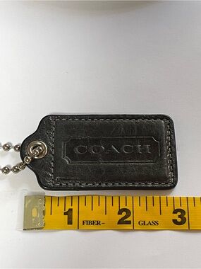 Coach Black Leather Hang Tag